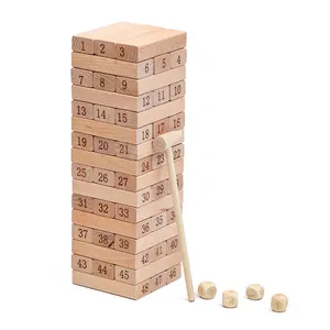 新创意翻滚塔游戏木制堆叠块堆叠翻滚塔