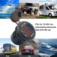 DC 12V 24V voiture Auto Van bateau solaire RV UTV ATV QC3.0 chargeur USB voltmètre numérique ampèremètre