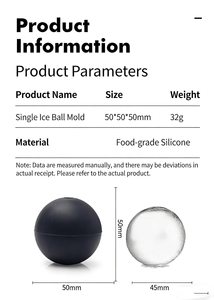 Moule à glaçons sphériques en silicone de 5 cm - <span class=keywords><strong>Bac</strong></span> à glaçons ronds <span class=keywords><strong>avec</strong></span> <span class=keywords><strong>couvercle</strong></span> pour whisky et cocktails - Glacage lent et sans BPA - Product Image 2