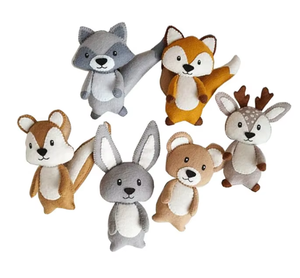 ตุ๊กตาสัตว์ป่าทำจากผ้าสักหลาด กระรอก แรคคูน สุนัขจิ้งจอก กระรอกเหม็น หมี กวาง เม่น กระต่าย บีเวอร์ ของเล่นเย็บติดกัน - Product Image 1