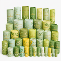 Contenant cylindrique en papier gaufré effet cuir, enduit vinyle, pour emballage de bâton de crème solaire, beurre corporel et crème visage - Vente en gros
