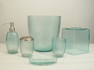 Glass <b>Bathroom</b> <b>Accessories</b> <b>Set</b> for Luxury Home Hotel Decorative <b>Bathroom</b> Use - Product Image 4