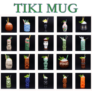 Hawaïen Luau Party Drinkware tasses hawaii tiki décor mignon exotique verre en relief verres à cocktail en céramique - Product Image 4