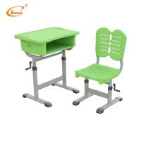 Muebles Escolares de Alta Gama, Mesa y Sillas de Estudio Combinadas, Juego de Mesa y Silla Escolar Ajustable para Escuela