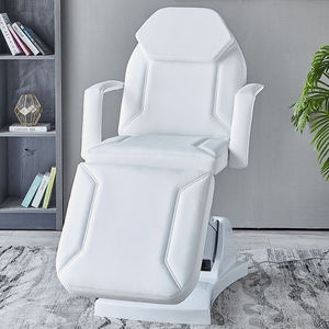 White <b>Synthetic</b> <b>Leather</b> 3 Motor Beauty Massage Bed/Table Stainless Steel Frame Customizable Facial Tattoo Bed for Hotel Bedroom - Product Image 3