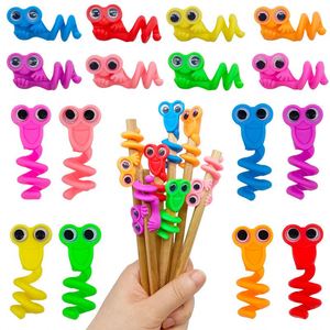 Adornos para Lápices con Ojos Grandes, Adorables Cabezas de Lápiz de Gel Suave con Formas Divertidas, Juguetes para Lápices Escolares, Pequeños Juguetes Ideales para Regalo - Product Image 1