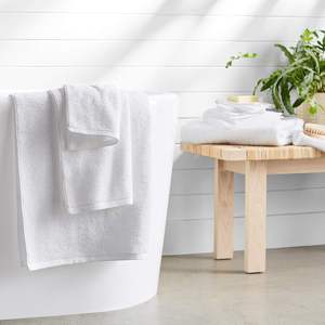 Ensemble de serviettes en coton pour le visage Serviette de bain blanche douce et unie - Product Image 3