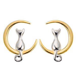 E3709 Pendientes de plata de dos tonos para mujer, joyería de moda de aleación de plata tibetana - Product Image 3