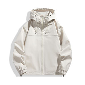 Chaqueta de hombre personalizada con logo 2025, popular, de moda para primavera y otoño, nueva, sencilla, con capucha, para exteriores, con bolsillos grandes. - Product Image 4