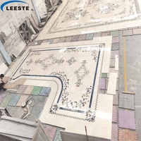 Nouvelle conception de motifs de carrelage en jet d'eau personnalisés, carrelage en marbre, médaillon rond, motifs de carrelage en mosaïque pour la vente en gros