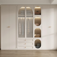 Armoire modulaire moderne en bois massif écologique de qualité supérieure, garantie 5 ans, finition crème nordique, utilisation pour salle à manger et chambre, livraison rapide