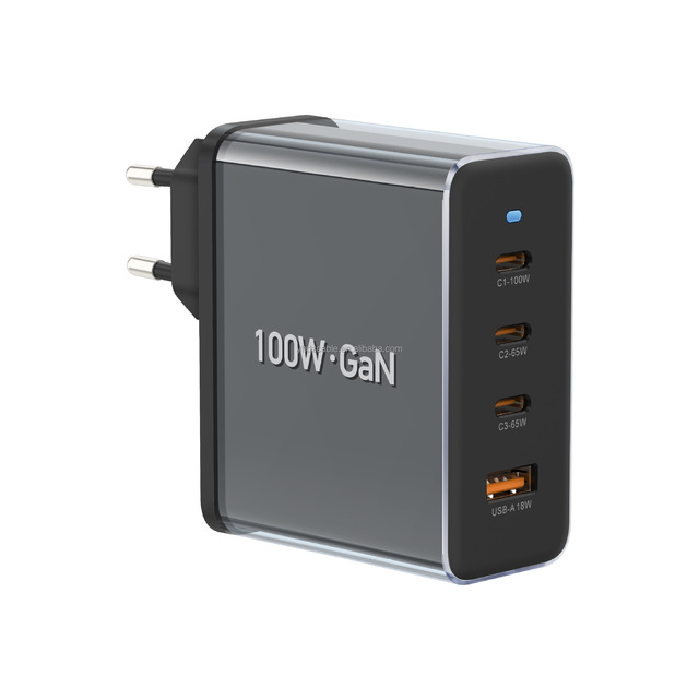 100W GaN Charger New Multi-Port Adapter 3Type-C & USB Mobile Phone Dock Charger Station Fast Charge Laptops