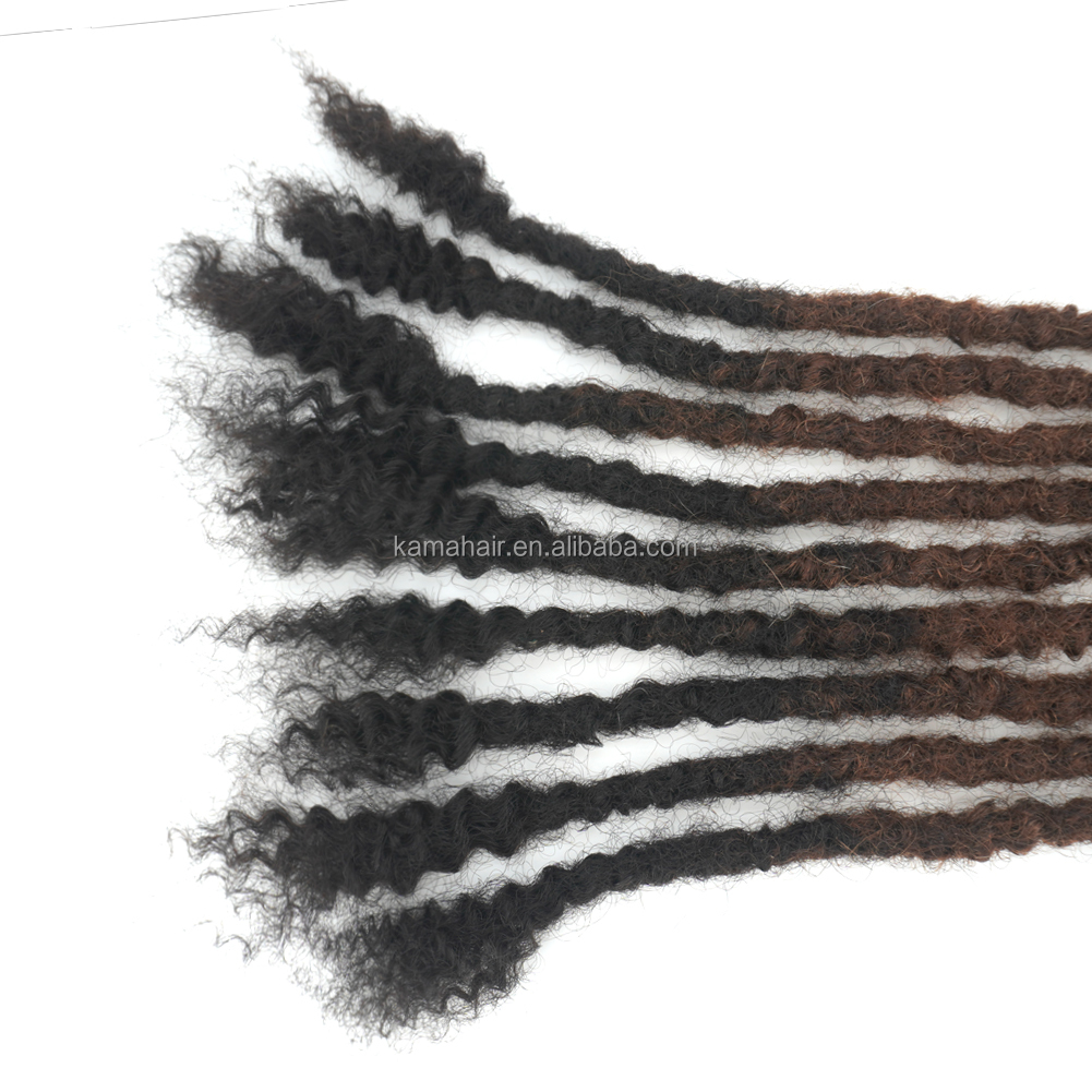 KAMA Wholesale 1B/4/27# Color Texture Locs Extensions 100% Human Hair Dreadlock Extension with Curly Ends Detail Section 6