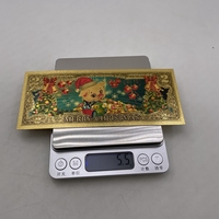 Billet de banque en or 24 carats pour Noël, artisanat en métal, pour mariage, conception de Noël