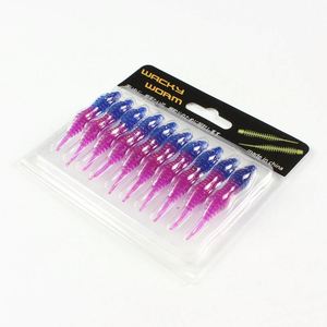 Jetshark-Juego de 10 unidades de señuelos blandos de Larva de <span class=keywords><strong>gusano</strong></span>, doble color, 50Mm, 1G - Product Image 4