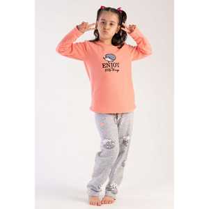 Ensemble pyjama fille à manches longues et jupe ovale, col polaire, chaud, printemps, vêtements pour enfants, technique d'impression unie - Tailles 7-8/13-14 - Product Image 2