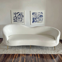Nouveauté Canapé en cuir PU moderne et élégant à trois places Style simple Nouveauté Décoration pour la maison Centre commercial Hôtel Banquets de mariage
