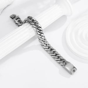 Joyería para Hombre, Brazalete de Acero Inoxidable, Brazalete de Eslabones Cubanos, Brazalete Grueso, Joyería de Acero Inoxidable Duradera y Elegante - Product Image 4
