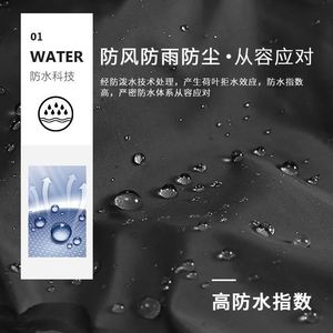 Impermeable largo de una pieza, cubierta de tela Oxford impermeable para todo el cuerpo, impermeable para trabajo en obras de construcción, impermeable unisex - Product Image 3