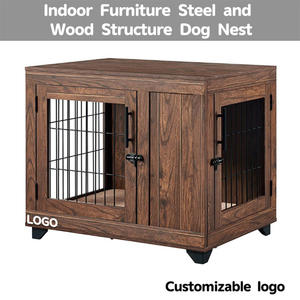 Muebles para mascotas, Jaula de madera para <span class=keywords><strong>perros</strong></span>, mesa auxiliar, cama para cachorros, casa moderna para <span class=keywords><strong>perros</strong></span>, jaula para perrera - Product Image 4