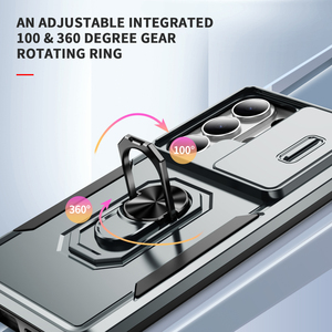 Custodia Magnetica Antiurto con Anello di Supporto per <span class=keywords><strong>Samsung</strong></span> <span class=keywords><strong>Galaxy</strong></span> S26 Ultra S25 Edge S24 Plus S23 <span class=keywords><strong>FE</strong></span> S22+ <span class=keywords><strong>S21</strong></span> con Finestra Scorrevole - Product Image 2