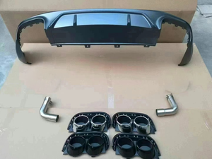 Disponibile negli USA: Kit di Aggiornamento Paraurti per <span class=keywords><strong>Audi</strong></span> <span class=keywords><strong>Q5</strong></span> FY Sline 2019 2020 2021, Stile SQ5, Diffusore Posteriore Nero Lucido con Terminali di Scarico - Product Image 3