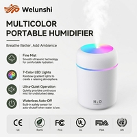 Mini humidificateur portable WLS-1305 avec lumière nocturne RVB colorée, petit humidificateur à brume froide pour chambre et bureau