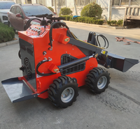 Mini chargeuse compacte à essence diesel 23HP HT380 Petit chargeur frontal Support à chenilles en caoutchouc hydraulique sur chargeur