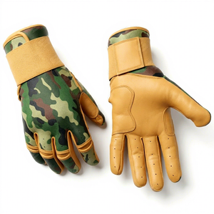 ถุงมือตีเบสบอลลายพรางสำหรับผู้ใหญ่ SAAR INDUSTRIES ทนทาน ฝ่ามือทำจากหนังแท้ สวมใส่สบาย ระบายอากาศได้ดี เหมาะสำหรับการฝึกซ้อม - Product Image 1