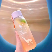 Botella de Verano para PC, Antiderrames, con Pajita Gruesa, de Gran Capacidad, de Alta Gama, para Beber Directamente, Resistente al Calor, Segura, Ligera y de Lujo