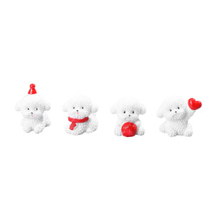 Accesorios de Resina de Perro Blanco en Miniatura, Funda para Teléfono Color Crema, Adorno Creativo para Escritorio, Disponible al por Mayor - Product Image 1