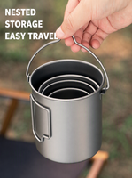Titan Outdoor-Trinkgefäß 200ml 300ml 350ml 420ml 550ml Titan-Hängetopf Camping-Becher Picknick-Utensilien