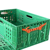 Caisse de rangement pour légumes en plastique PP robuste, empilable, pliable et ventilée, design créatif, fournie en gros par l'usine