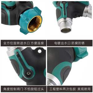 Válvula desviadora metálica de doble vía tipo Y para jardín, junta de tubería de agua de 16 bar para riego y regar flores - Product Image 4