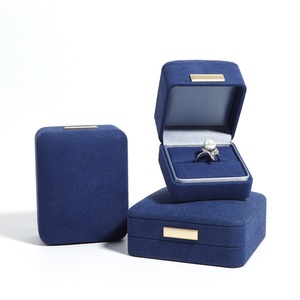 High-end Jewelry Packaging Storage Box Micro Fiber Jewelry Gift <b>Boxes</b> Vintage <b>Ring</b> Necklace Bracelet Box with Logo - Product Image 2