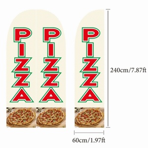 Entregado desde EE. UU. Bandera de plumas de <span class=keywords><strong>pizza</strong></span> Banderas de playa 60*240cm Tamaño M Blade Banners - Product Image 2