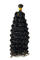 Cheveux humains bouclés non traités en vrac pour tressage, sans trame, effet mouillé et ondulé, extensions de cheveux en vrac pour tressage