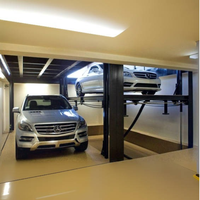 Équipement de stationnement souterrain de garage à domicile de marque de distributeur personnalisée Ascenseur de parking hydraulique à 4 colonnes