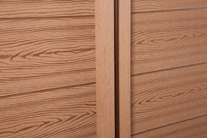 Panneaux de clôture de jardin, clôture à lamelles horizontales avec poteau en acier d'aluminium, panneaux de clôture décoratifs en PVC pour l'extérieur - Product Image 6