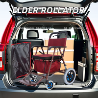 Vente en gros de caddie pliable de haute qualité pour senior avec marchette et dispositif de roulement avec des sièges confortables et un panier