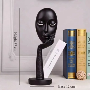 Nordic Creative Abstract Black and White Art Facial Mask Ornament Beauty Salon Decoration Figure Sculpture Crafts - Product Image 3