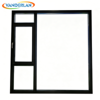 Ventanas de Aluminio con Marco Estrecho y Rotura Térmica, Estándar Norteamericano NFRC, Ventanas Oscilobatientes de Aluminio Negro