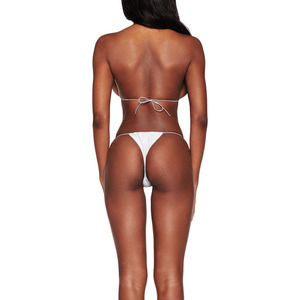 Chất lượng cao Phụ Nữ Dây Đeo mỏng trở lại Tie đồ bơi thong trở lại tam giác áo ngực Bikini thấp moq tùy chỉnh dịch vụ nhà sản xuất - Product Image 2