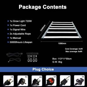 Lámpara de Cultivo LED Roja SLTMAKS 4X4 Plegable, Sistema Hidropónico de Invernadero Interior, Luces de Cultivo LED de 720W, Espectro Completo - Product Image 5