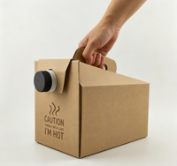 Emballage Bag-in-Box 3L avec sac intérieur aseptique en aluminium et valve papillon orange pour distributeur de jus, vin, sirop et liquides