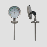 150mm Full Stainless Steel Bimetal Dial Thermometer Flange Mount for Industrial