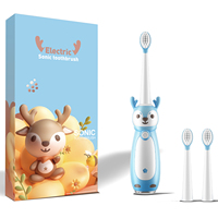 Brosse à dents électrique intelligente pour enfants OEM, étanche IPX7, rechargeable par type-C, douce, motif de dessin animé, animaux mignons, brosse à dents sonique pour enfants
