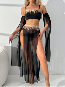 Ensemble de lingerie sexy pour femmes, soutien-gorge, robe de soirée à franges, tenue de danseuse de boîte de nuit, sous-vêtements féminins - Product Image 6