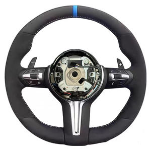 عجلة قيادة رياضية MP من جلد النابا والشمواه الأحمر والألكانتارا بتصميم داخلي رياضي لسيارات BMW طراز F20 F30 F32 F36 F80 F82 M3 M4 <span class=keywords><strong>M</strong></span> Sport - Product Image 5