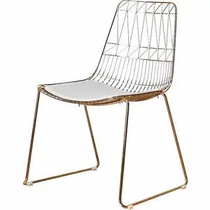 Garten outdoor lounge seite lucy stahl rahmen mesh esszimmer gold metall draht stuhl